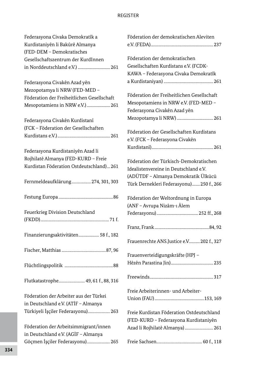 Seite 334 des Verfassungsschutzbericht 2021 Bund
