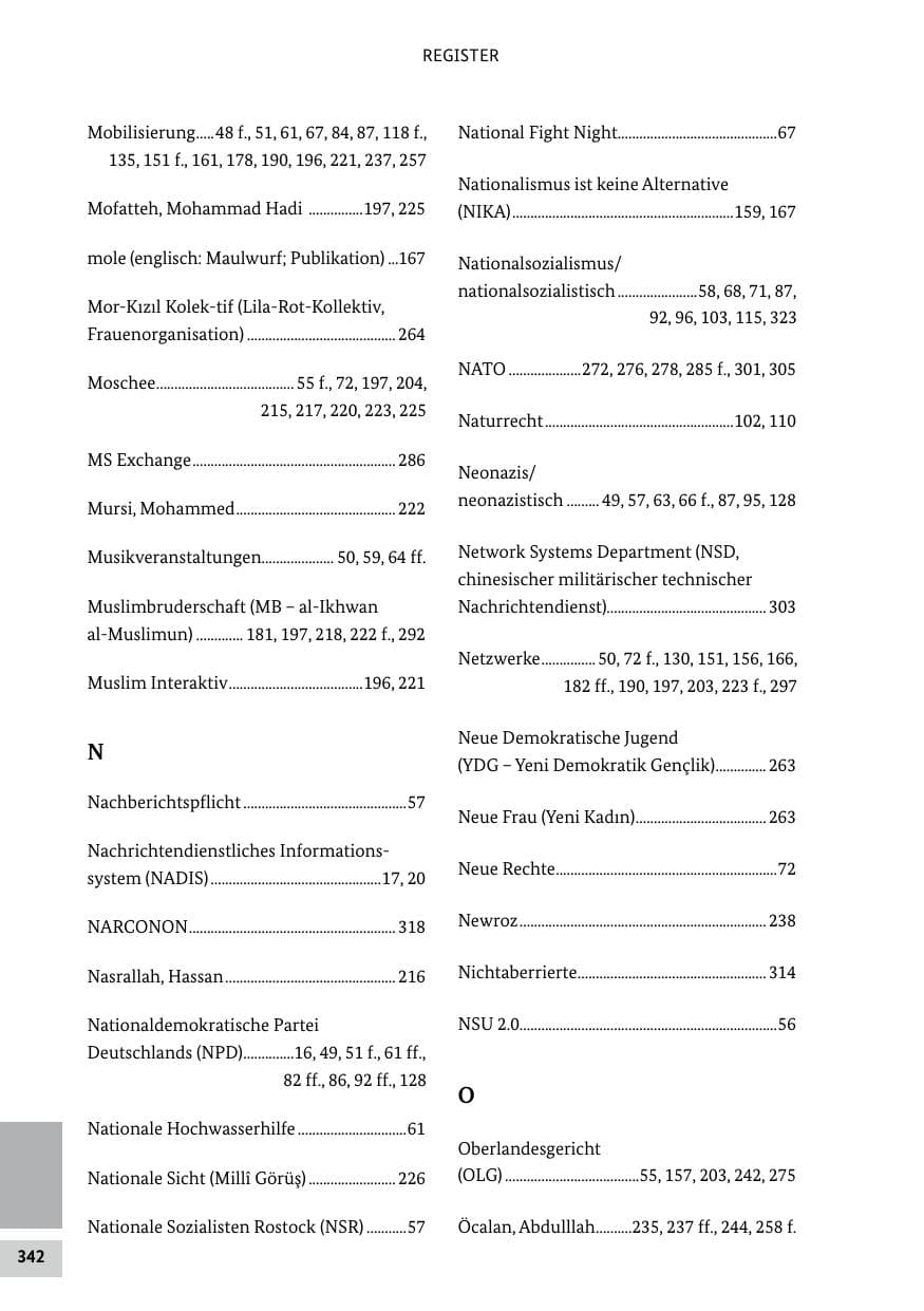 Seite 342 des Verfassungsschutzbericht 2021 Bund