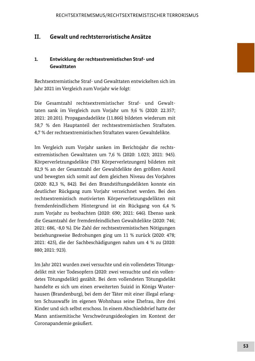 Seite 53 des Verfassungsschutzbericht 2021 Bund
