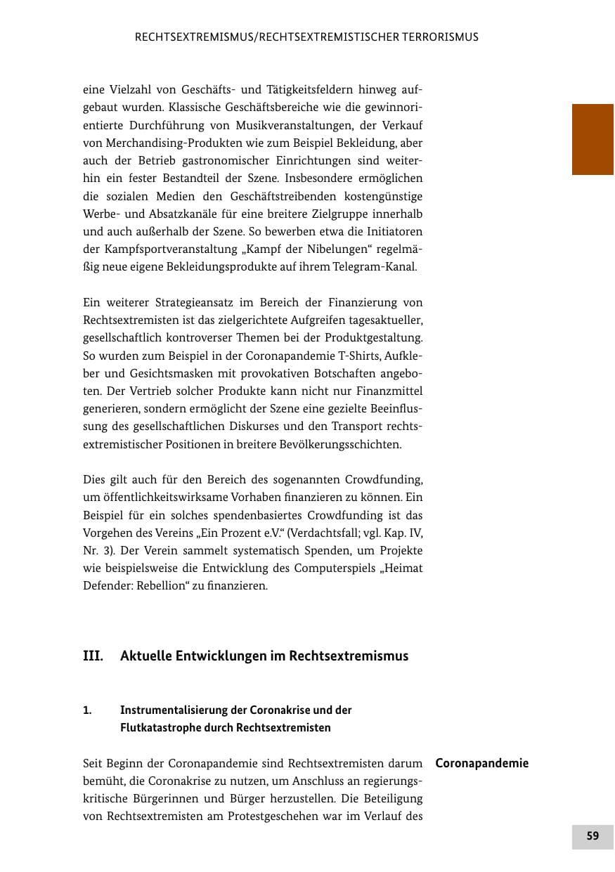 Seite 59 des Verfassungsschutzbericht 2021 Bund