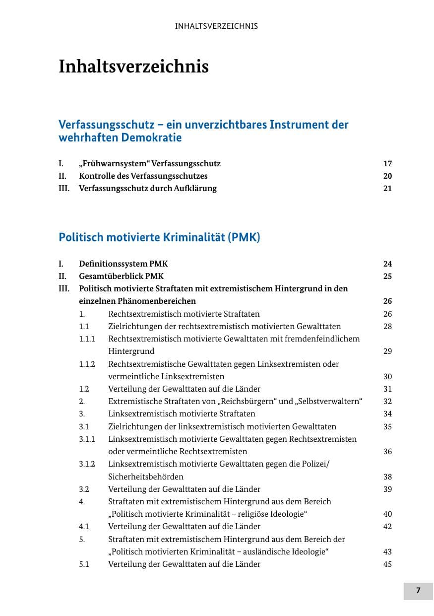 Seite 7 des Verfassungsschutzbericht 2021 Bund