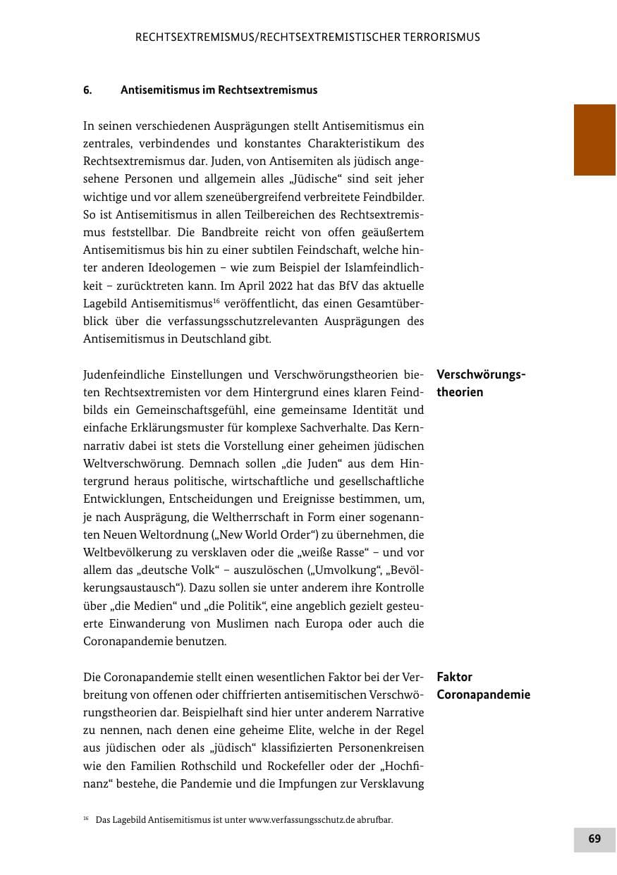 Seite 69 des Verfassungsschutzbericht 2021 Bund