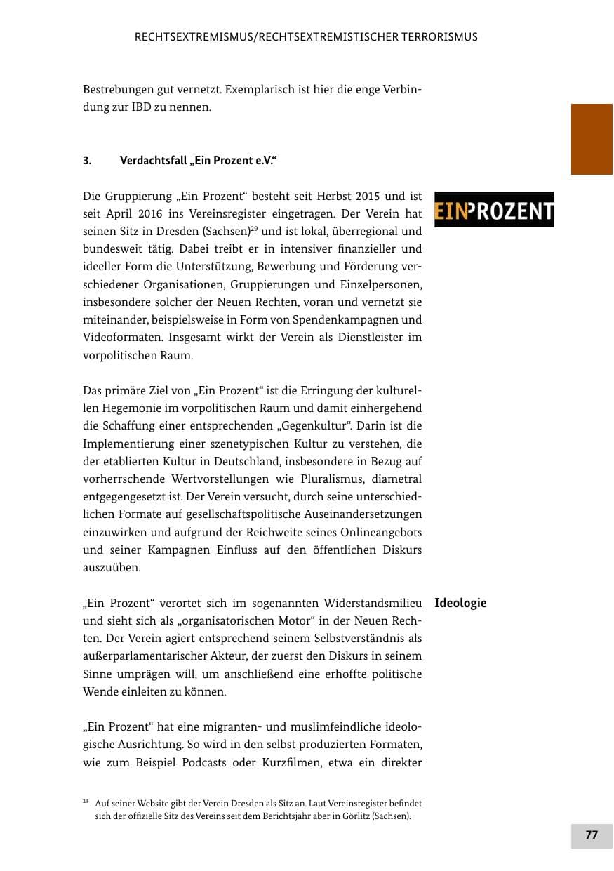 Seite 77 des Verfassungsschutzbericht 2021 Bund