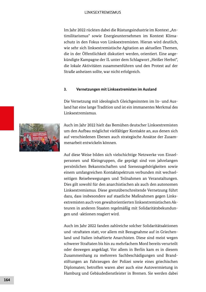 Seite 164 des Verfassungsschutzbericht 2022 Bund