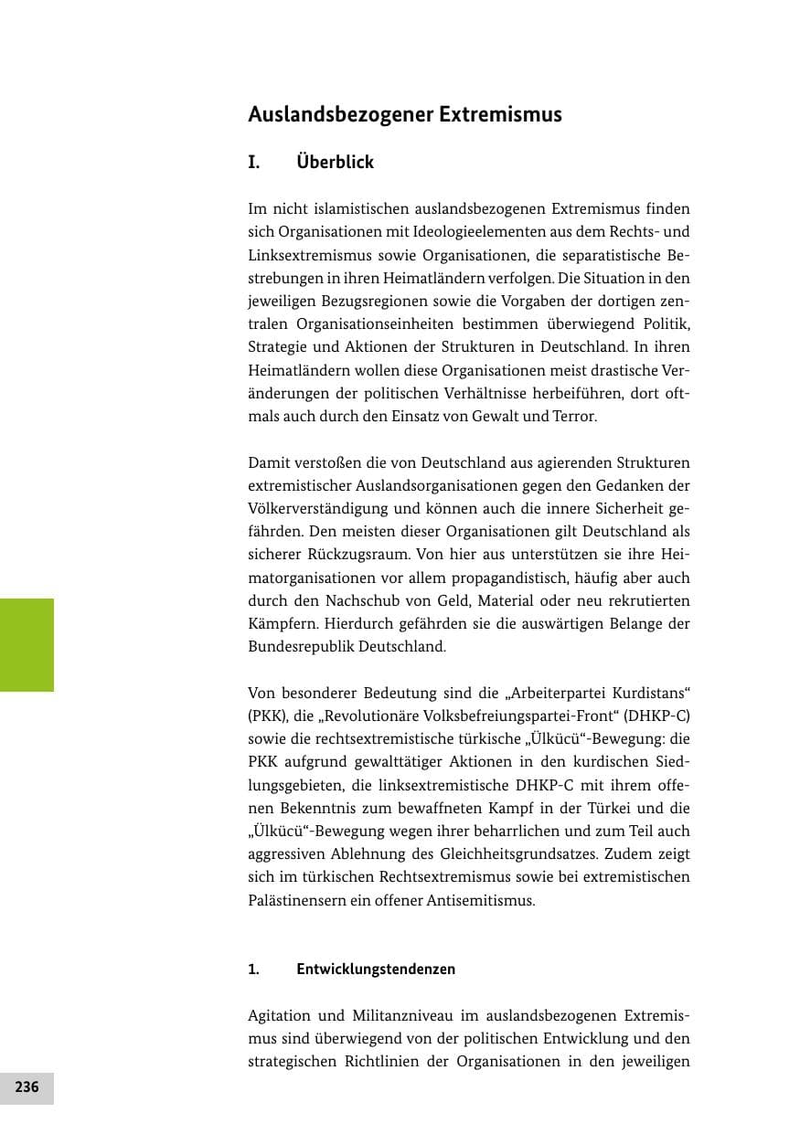 Seite 236 des Verfassungsschutzbericht 2022 Bund