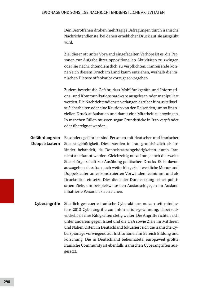 Seite 298 des Verfassungsschutzbericht 2022 Bund