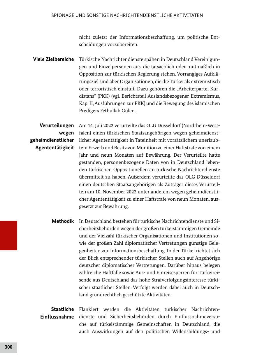 Seite 300 des Verfassungsschutzbericht 2022 Bund