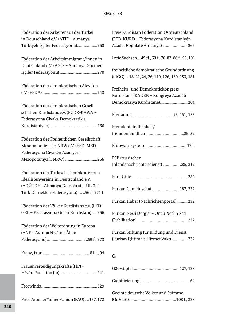 Seite 346 des Verfassungsschutzbericht 2022 Bund