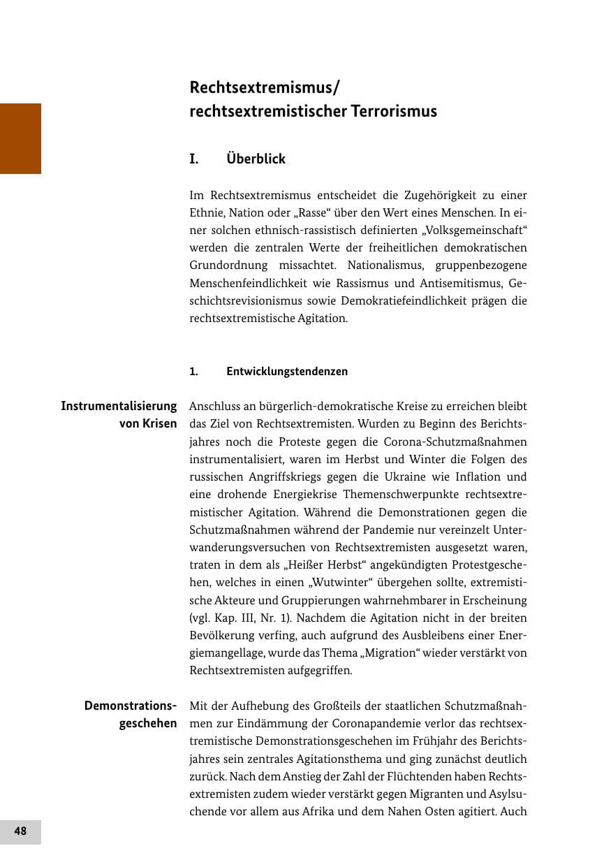 Seite 48 des Verfassungsschutzbericht 2022 Bund