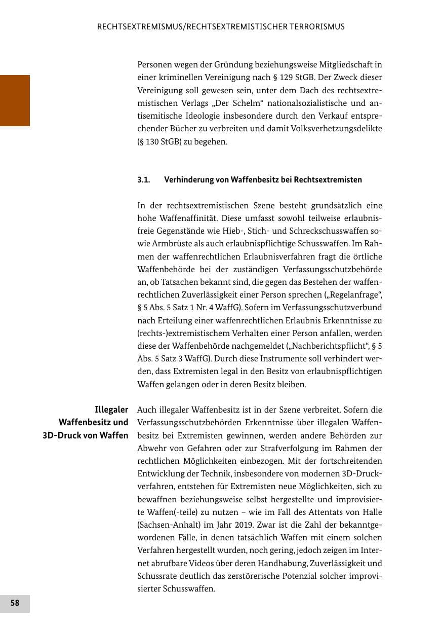 Seite 58 des Verfassungsschutzbericht 2022 Bund