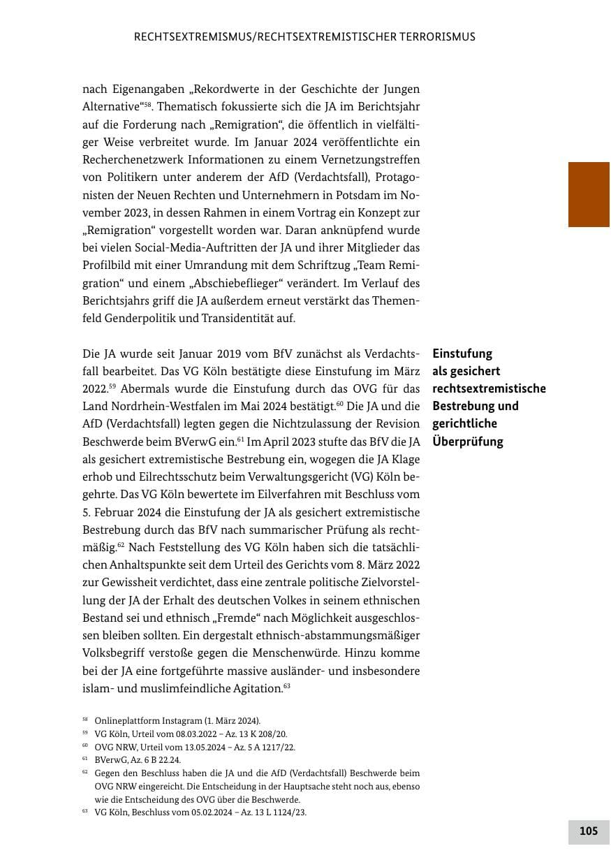 Seite 105 des Verfassungsschutzbericht 2024 Bund