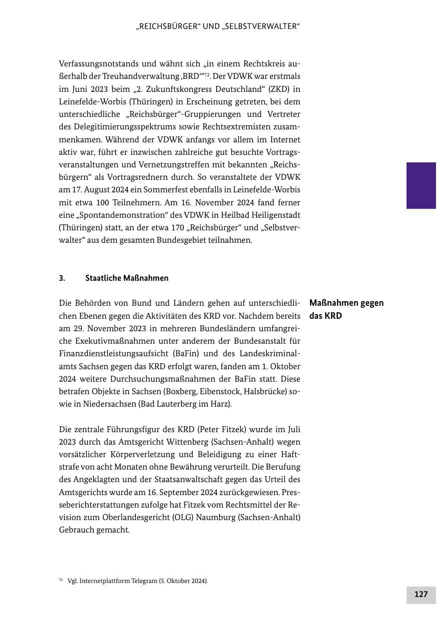 Seite 127 des Verfassungsschutzbericht 2024 Bund