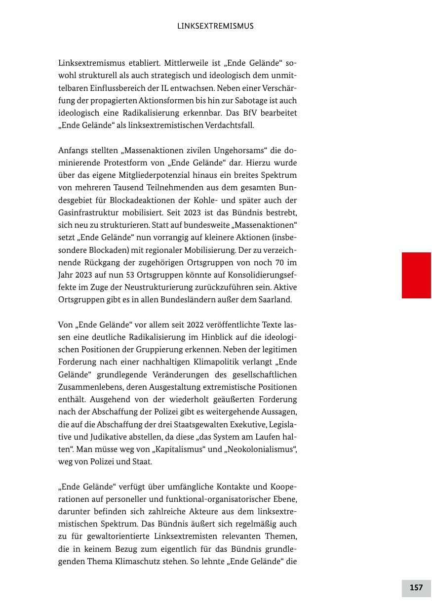 Seite 157 des Verfassungsschutzbericht 2024 Bund