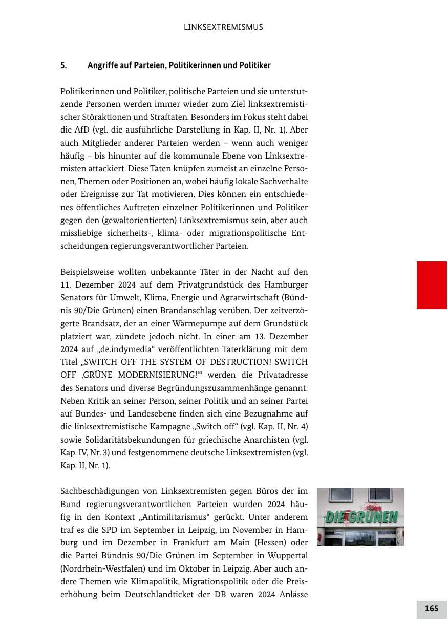 Seite 165 des Verfassungsschutzbericht 2024 Bund