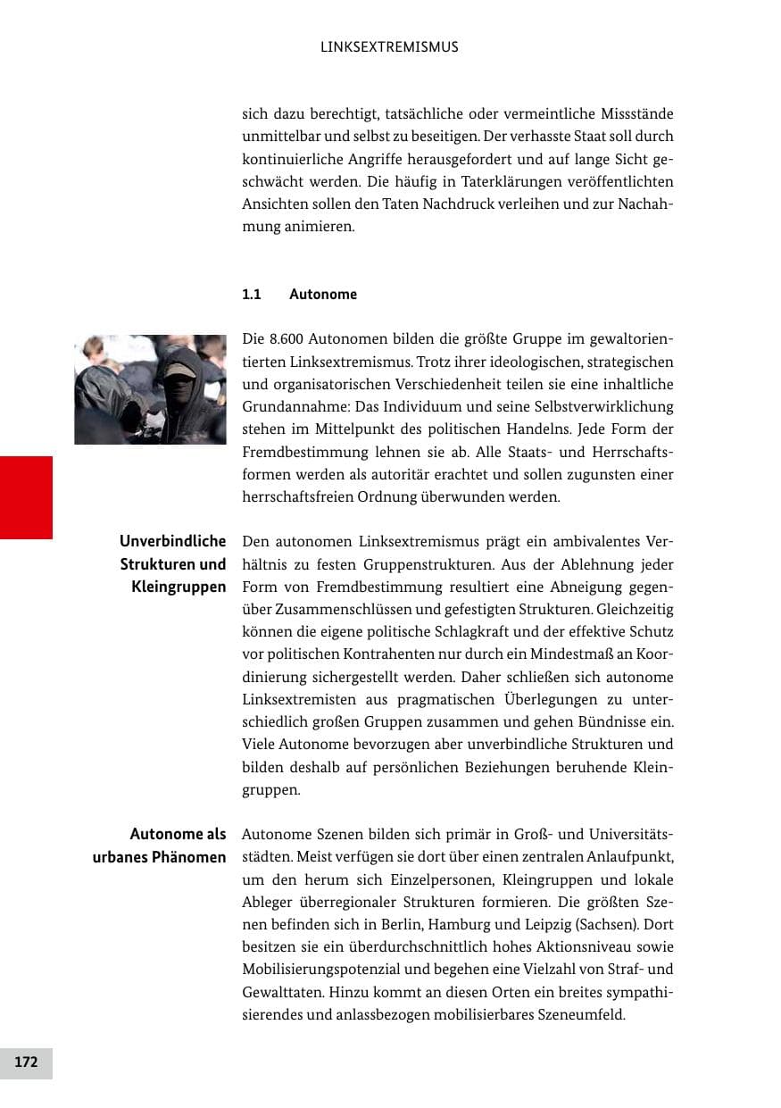 Seite 172 des Verfassungsschutzbericht 2024 Bund