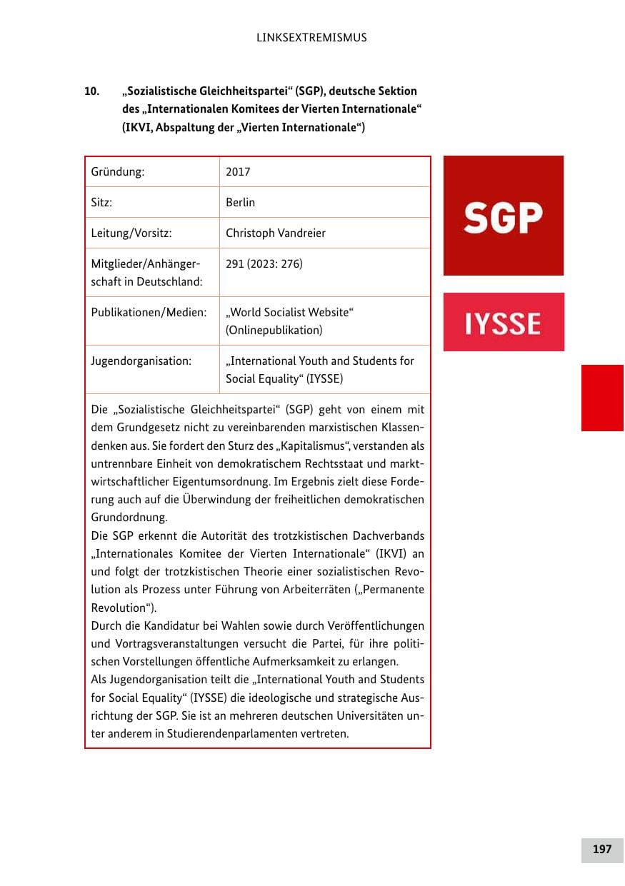 Seite 197 des Verfassungsschutzbericht 2024 Bund