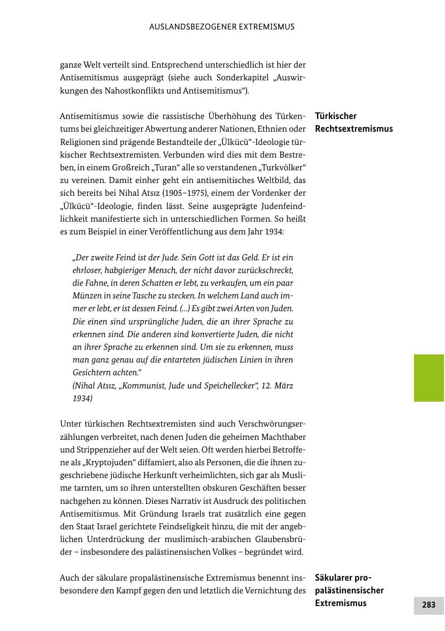 Seite 283 des Verfassungsschutzbericht 2024 Bund