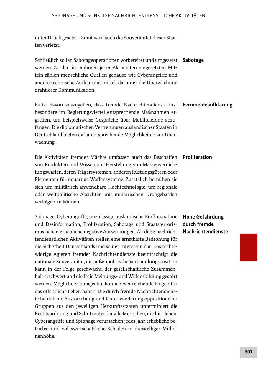 Seite 301 des Verfassungsschutzbericht 2024 Bund