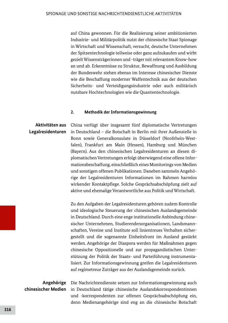 Seite 316 des Verfassungsschutzbericht 2024 Bund