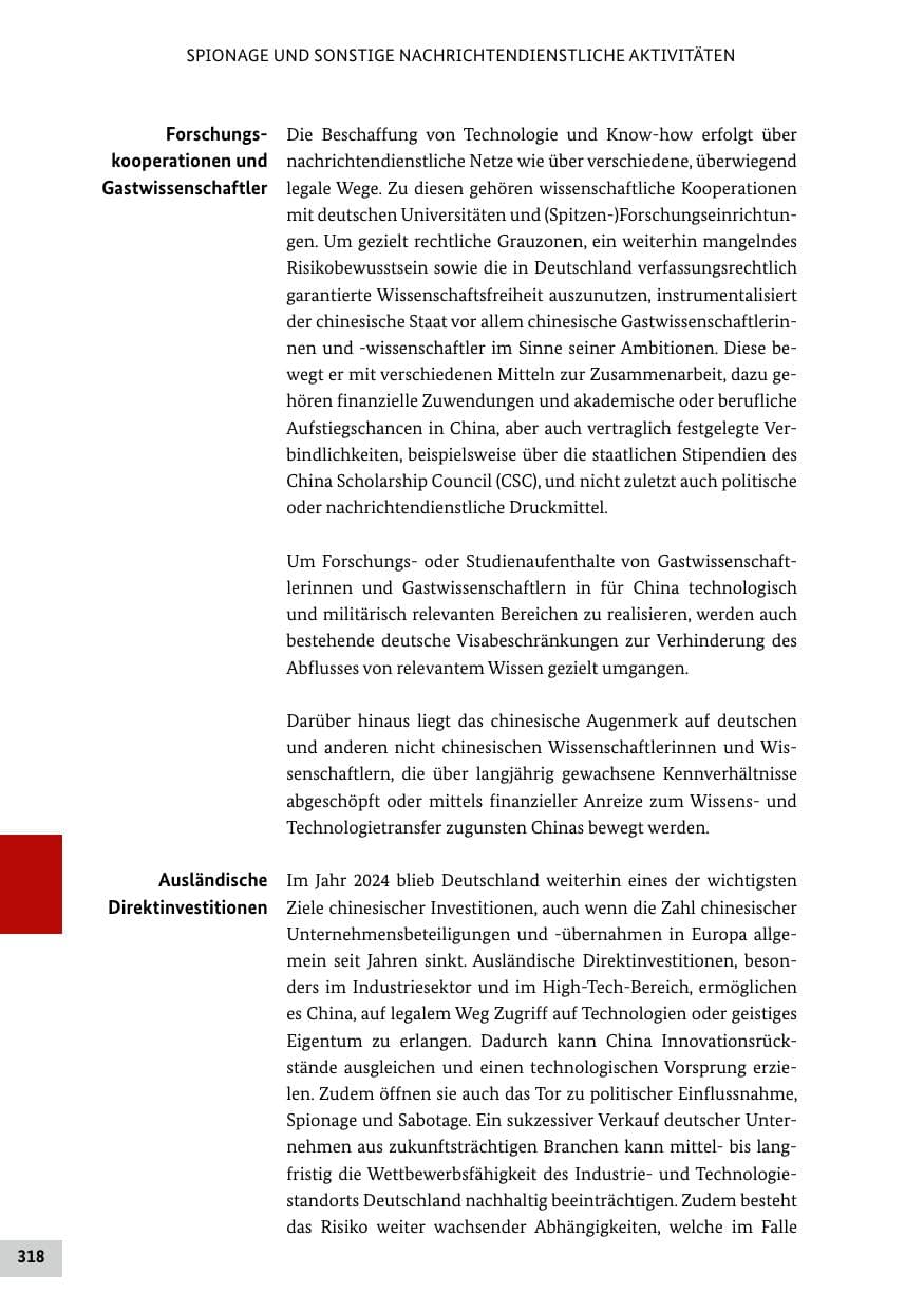 Seite 318 des Verfassungsschutzbericht 2024 Bund