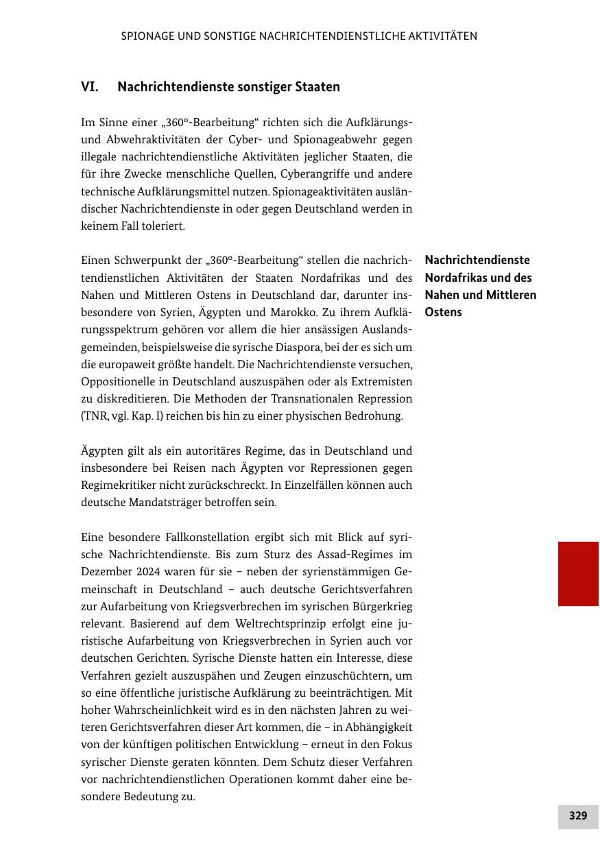 Seite 329 des Verfassungsschutzbericht 2024 Bund