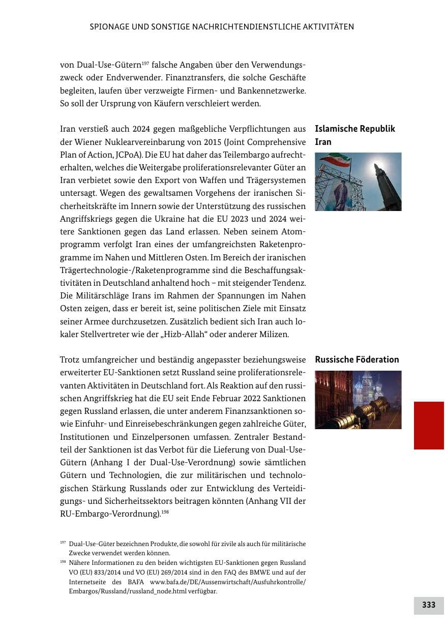 Seite 333 des Verfassungsschutzbericht 2024 Bund