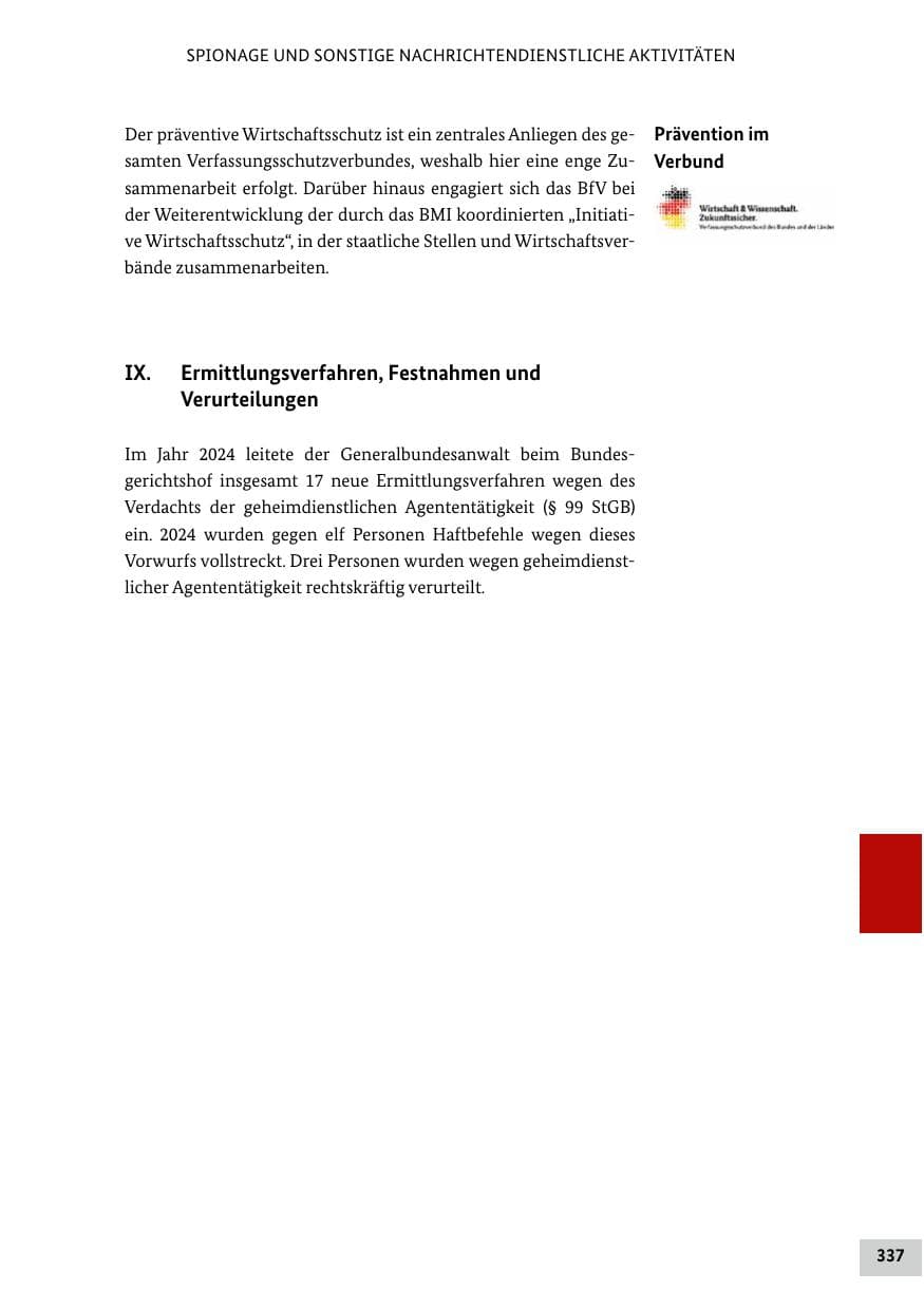 Seite 337 des Verfassungsschutzbericht 2024 Bund