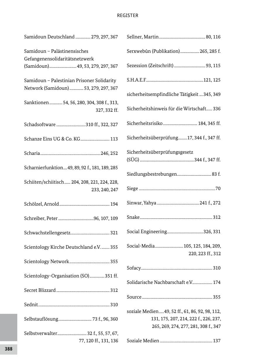 Seite 388 des Verfassungsschutzbericht 2024 Bund