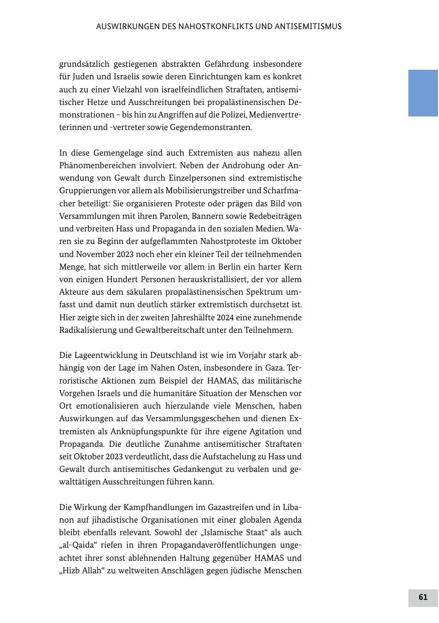 Seite 61 des Verfassungsschutzbericht 2024 Bund