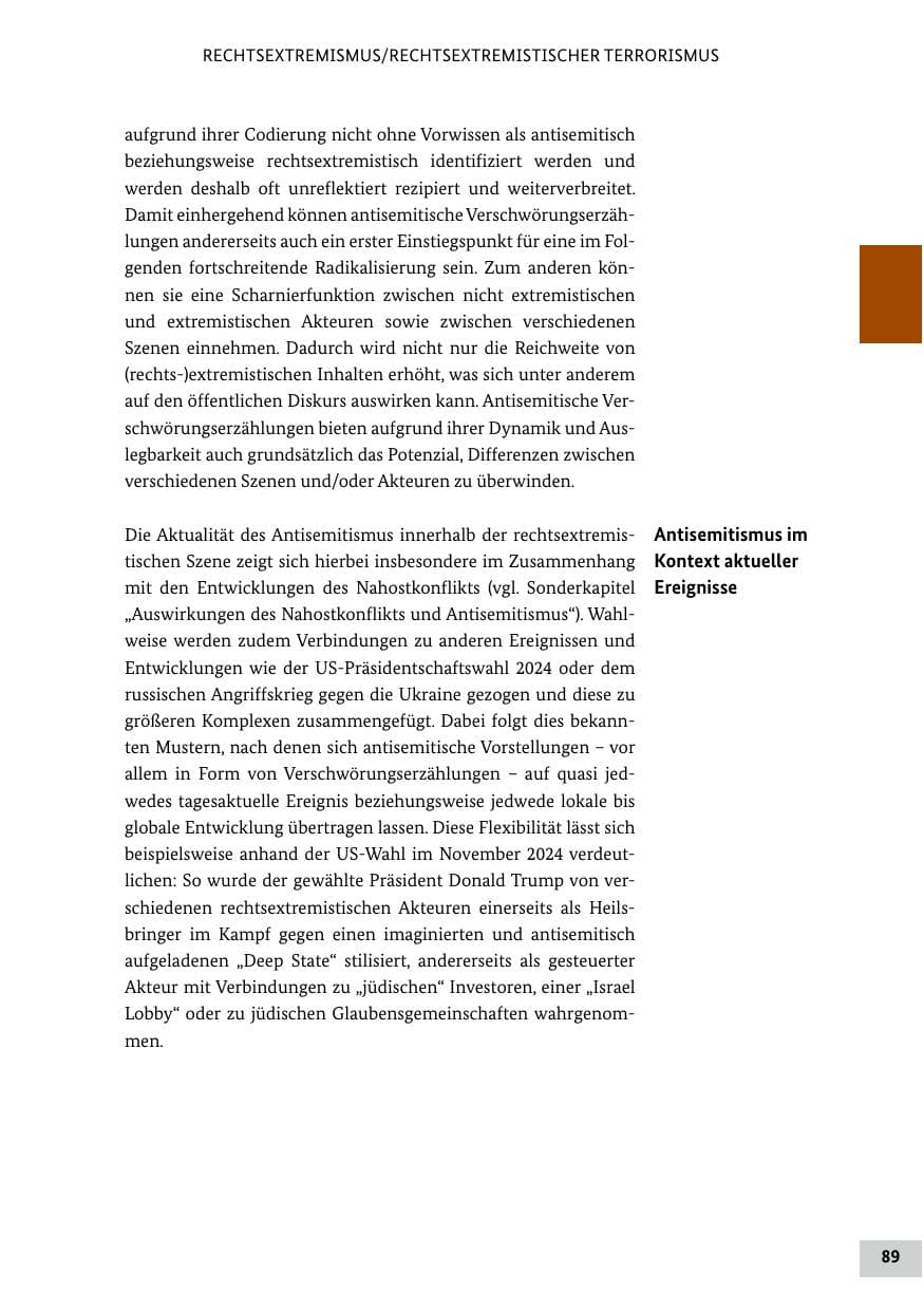 Seite 89 des Verfassungsschutzbericht 2024 Bund