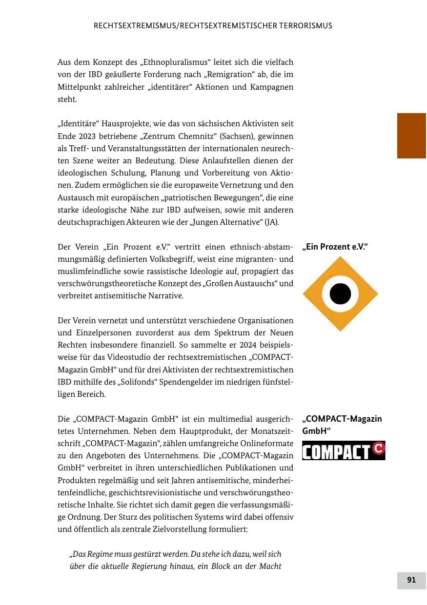 Seite 91 des Verfassungsschutzbericht 2024 Bund