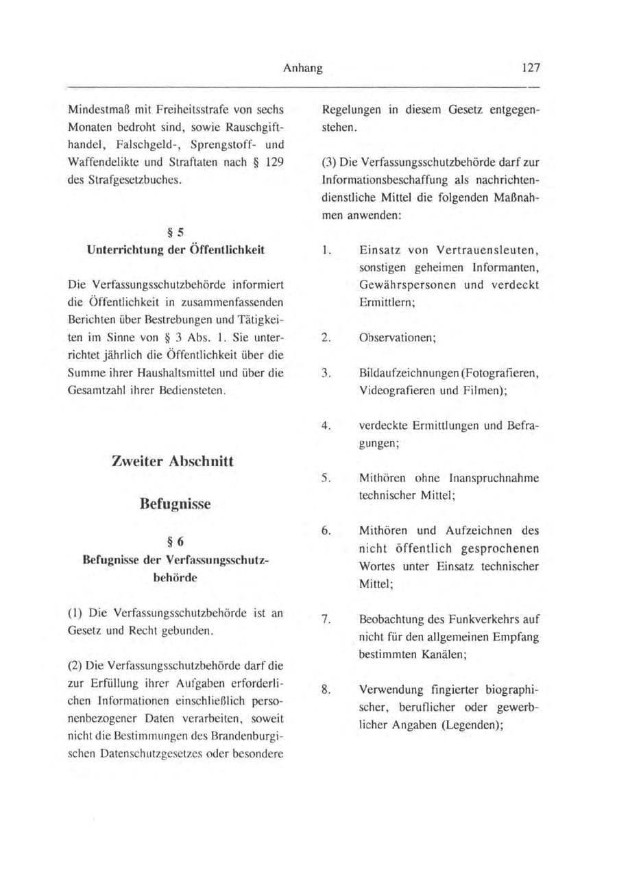 Seite 128 des Verfassungsschutzbericht 1993 Brandenburg