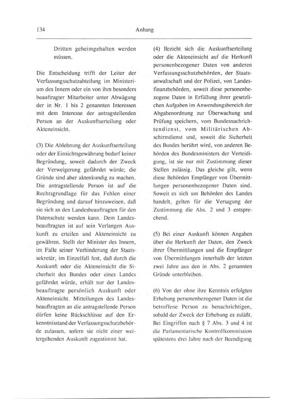 Seite 135 des Verfassungsschutzbericht 1993 Brandenburg