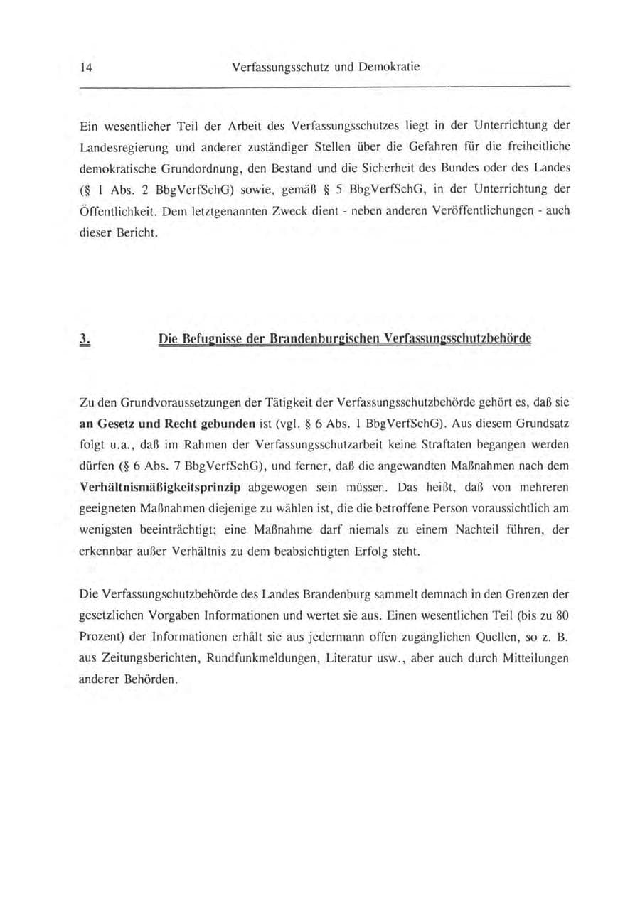 Seite 15 des Verfassungsschutzbericht 1993 Brandenburg