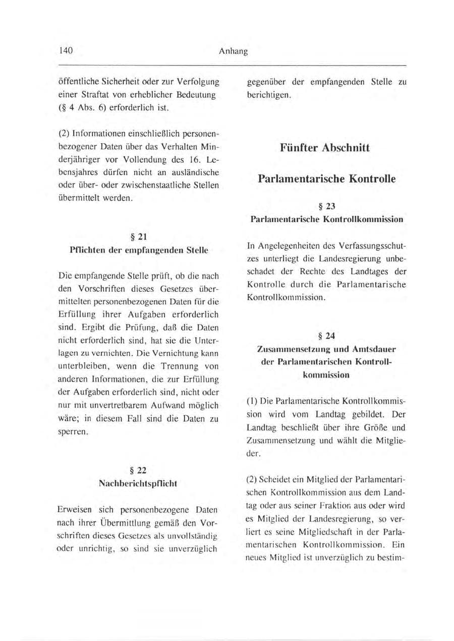 Seite 141 des Verfassungsschutzbericht 1993 Brandenburg