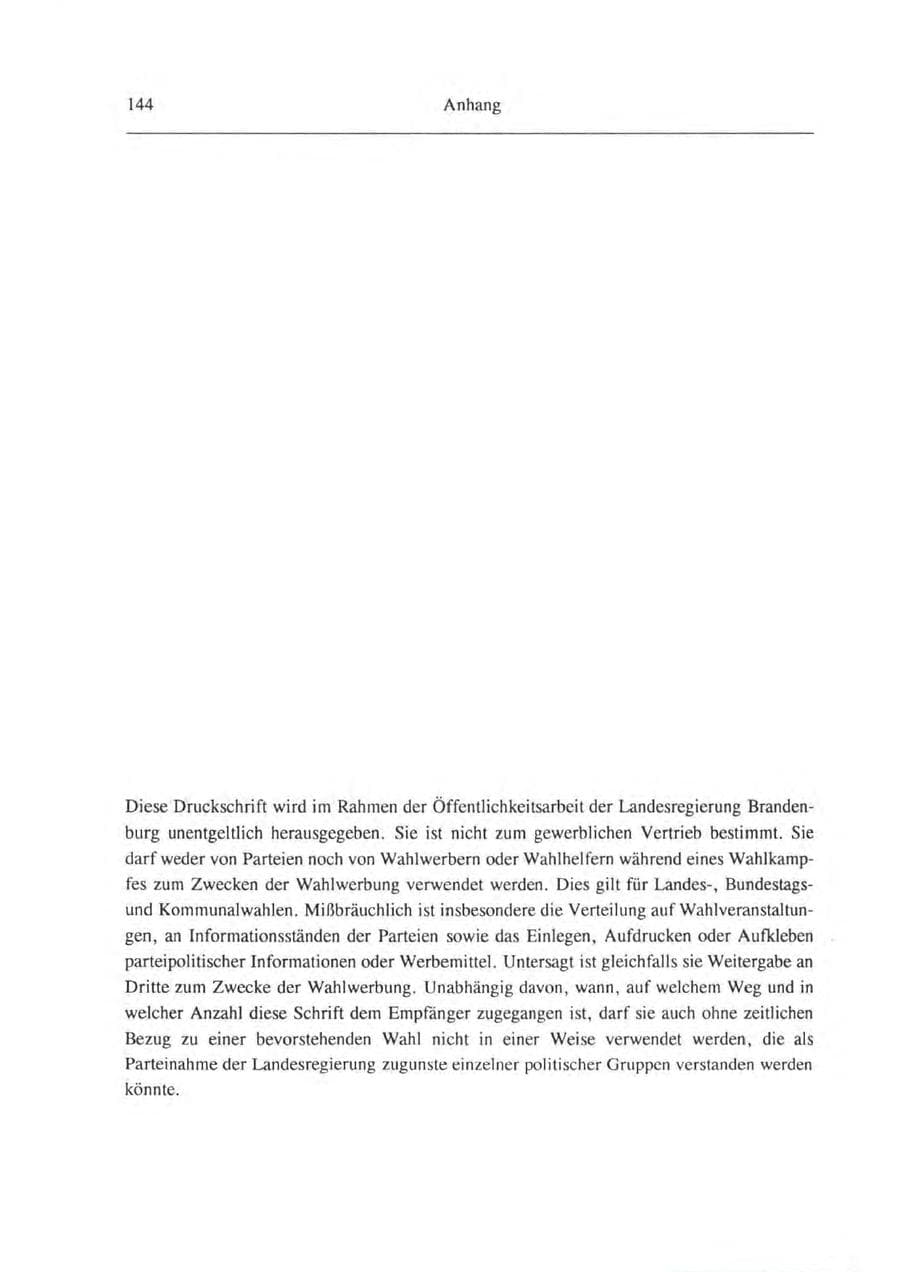 Seite 145 des Verfassungsschutzbericht 1993 Brandenburg