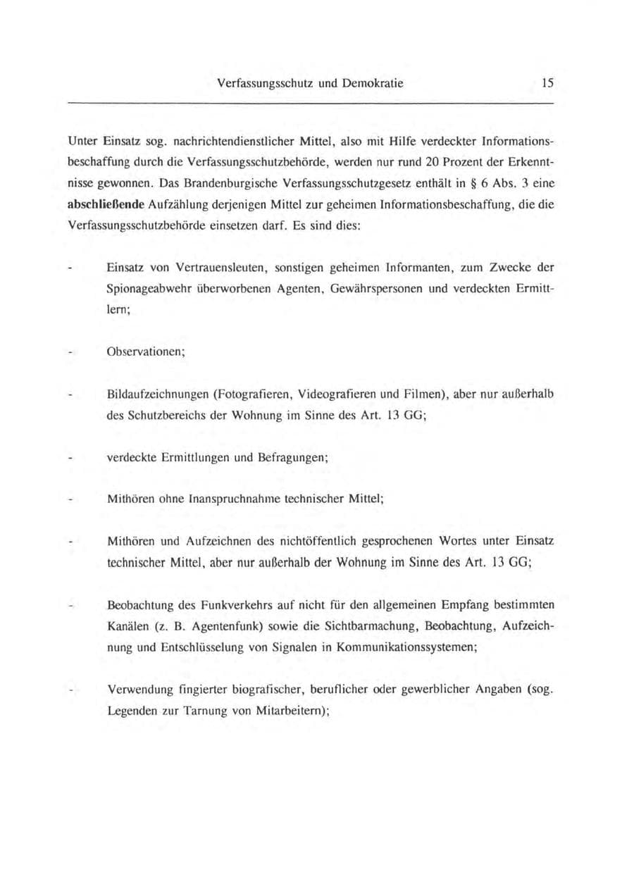 Seite 16 des Verfassungsschutzbericht 1993 Brandenburg