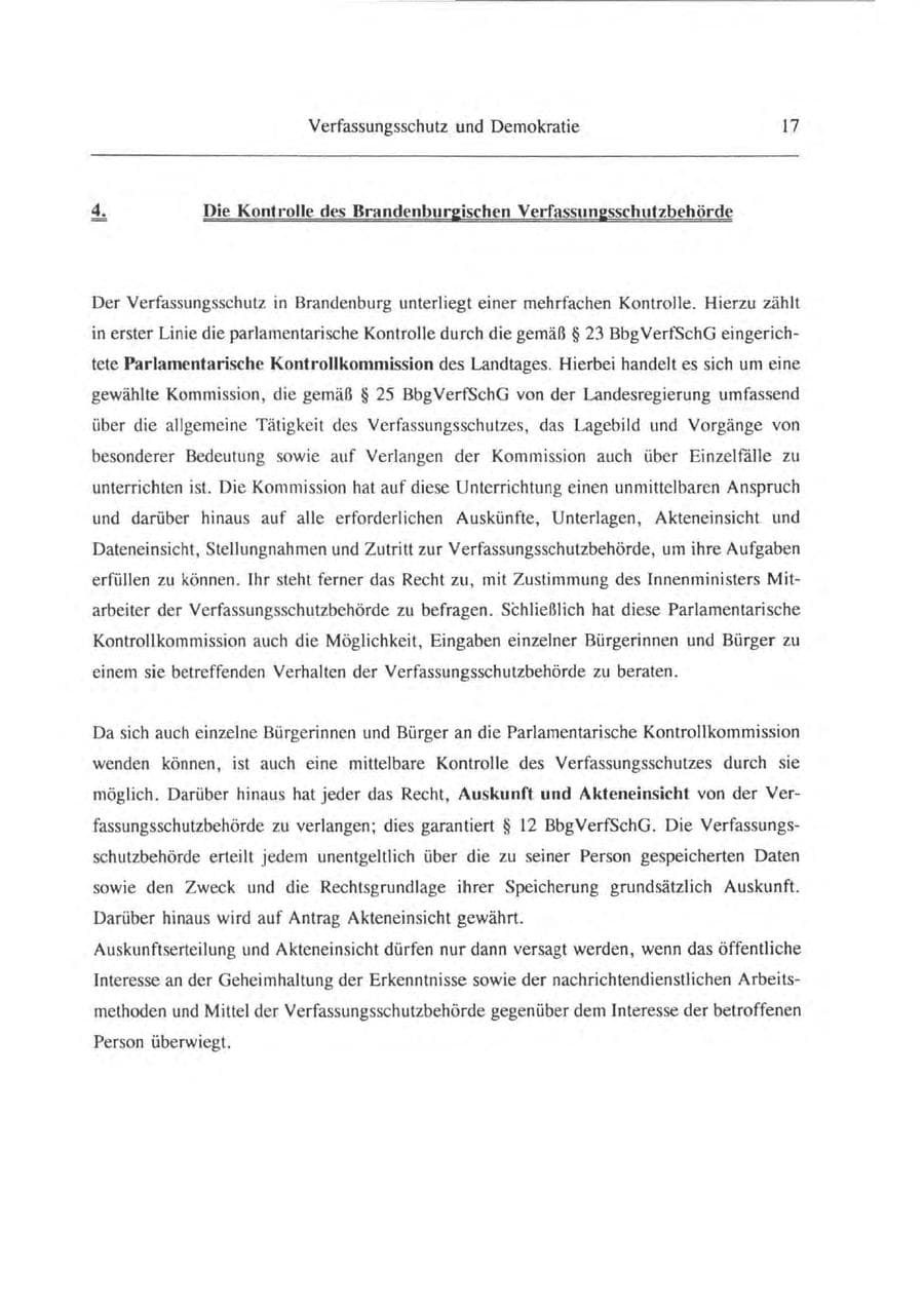 Seite 18 des Verfassungsschutzbericht 1993 Brandenburg