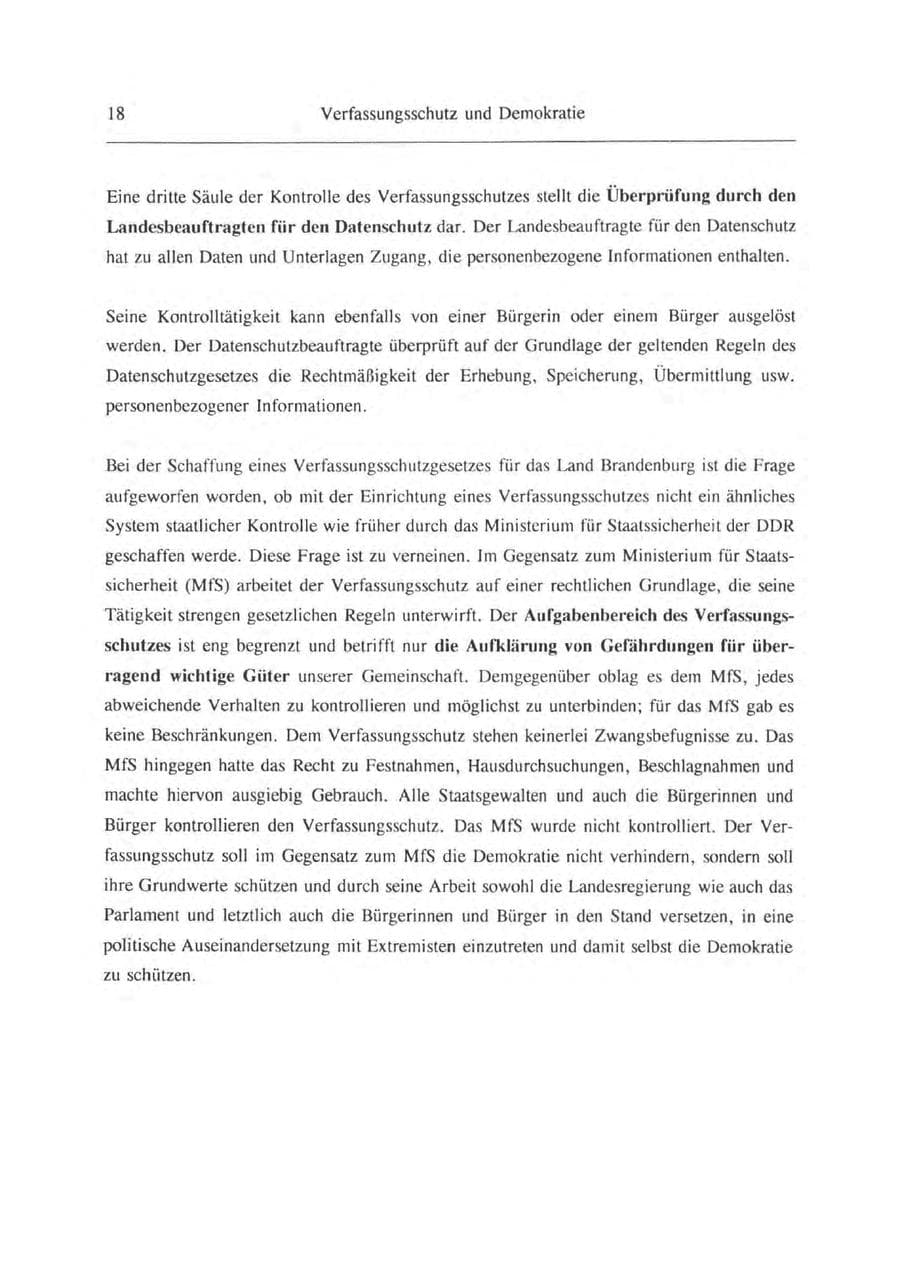 Seite 19 des Verfassungsschutzbericht 1993 Brandenburg