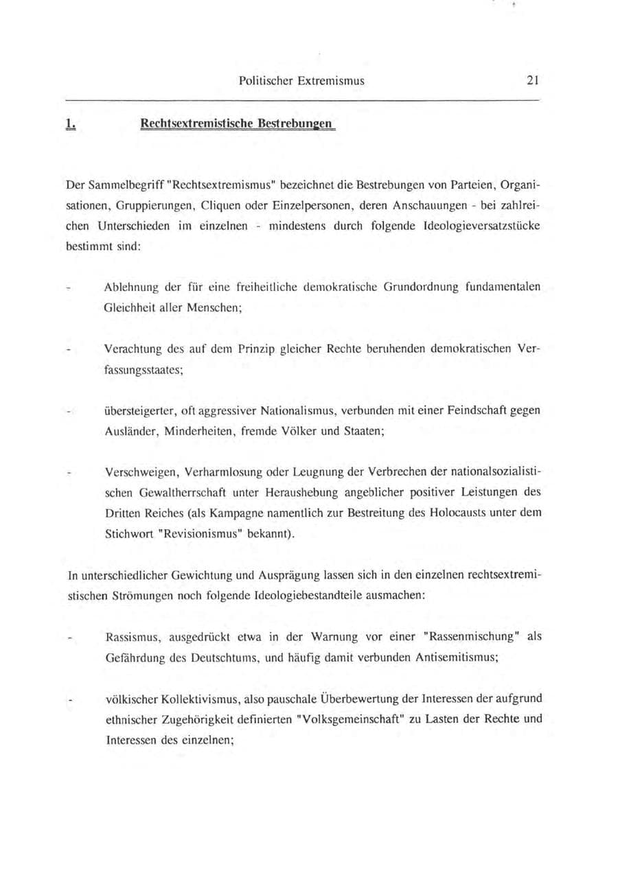 Seite 22 des Verfassungsschutzbericht 1993 Brandenburg