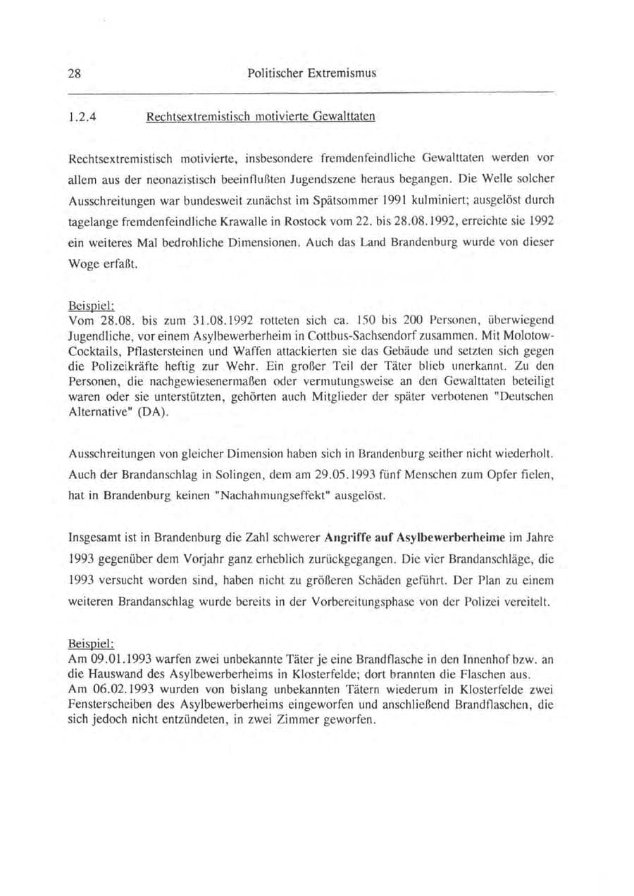 Seite 29 des Verfassungsschutzbericht 1993 Brandenburg