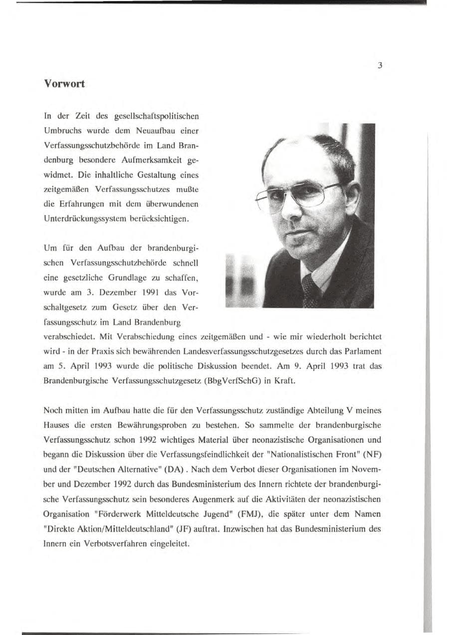 Seite 4 des Verfassungsschutzbericht 1993 Brandenburg
