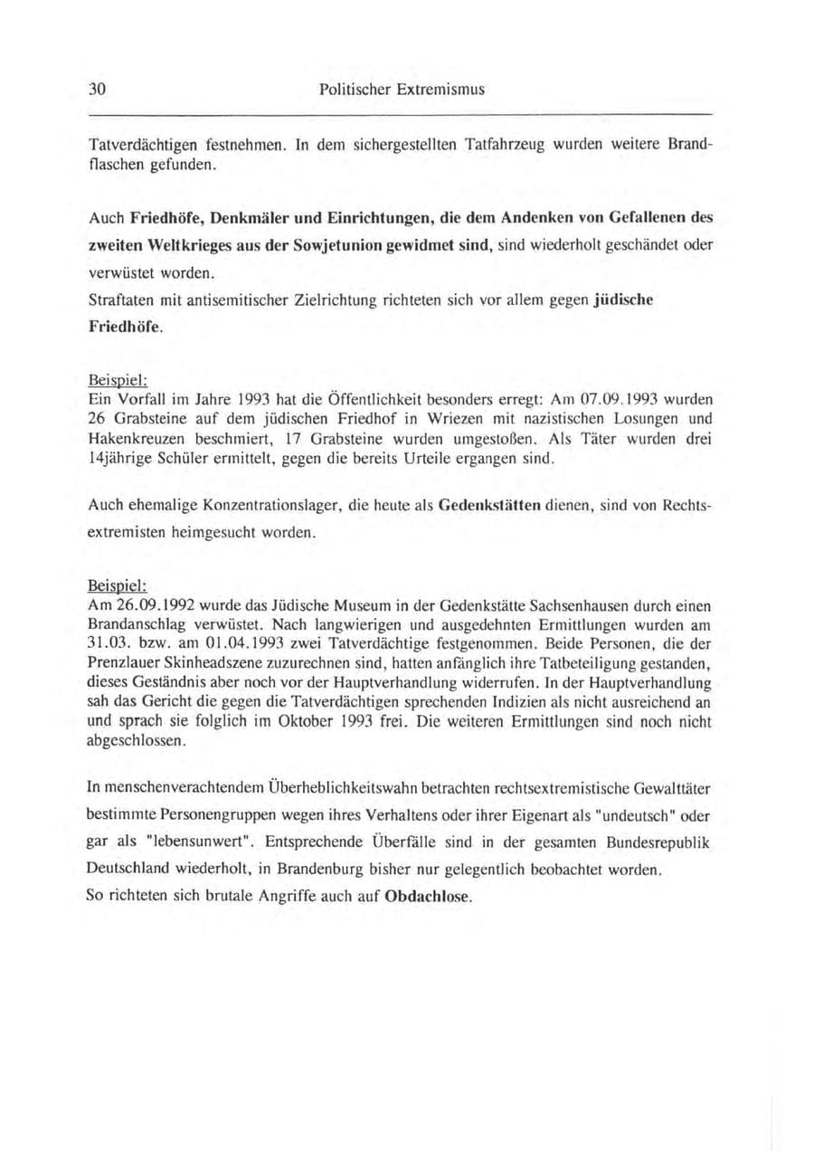 Seite 31 des Verfassungsschutzbericht 1993 Brandenburg