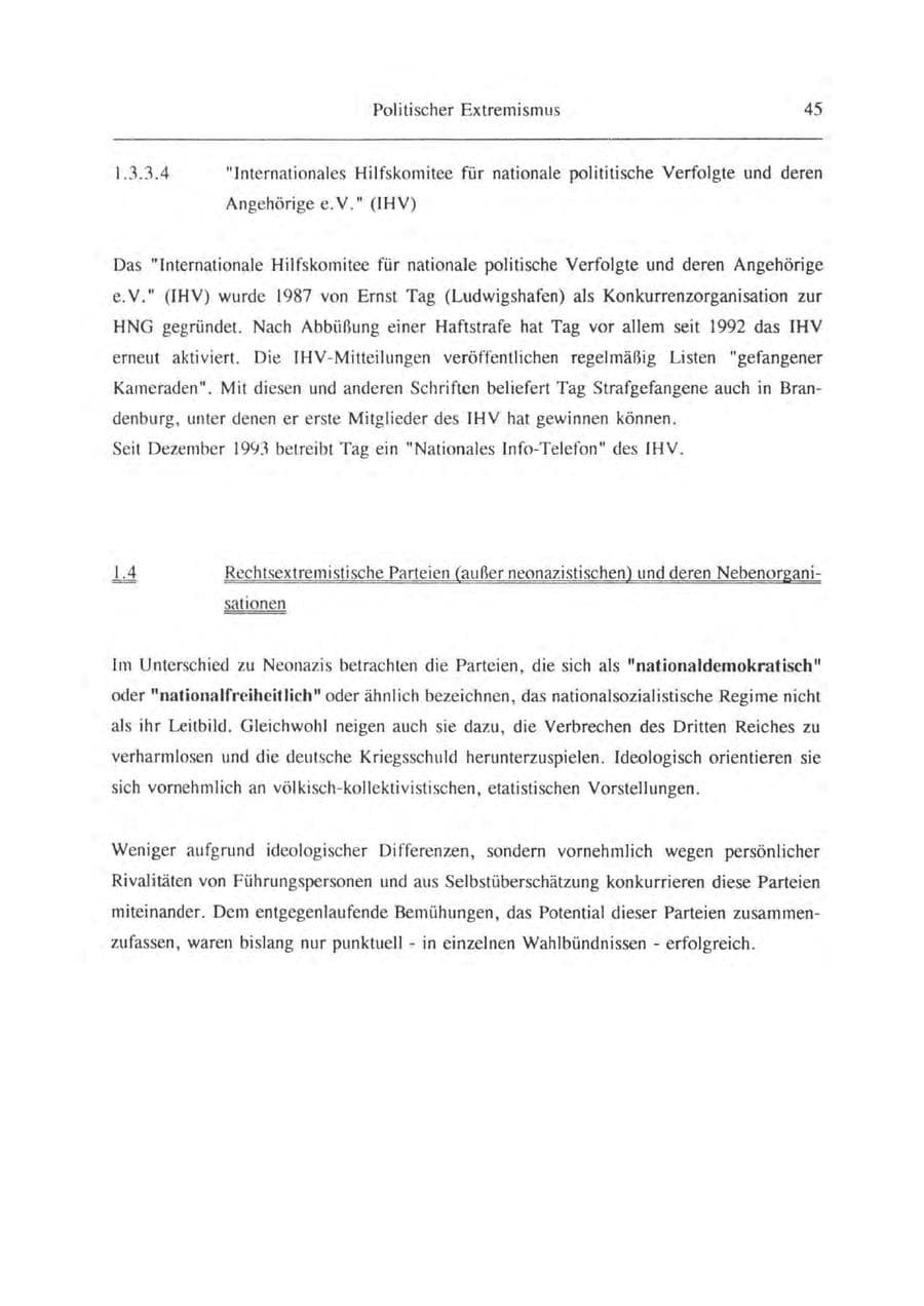 Seite 46 des Verfassungsschutzbericht 1993 Brandenburg