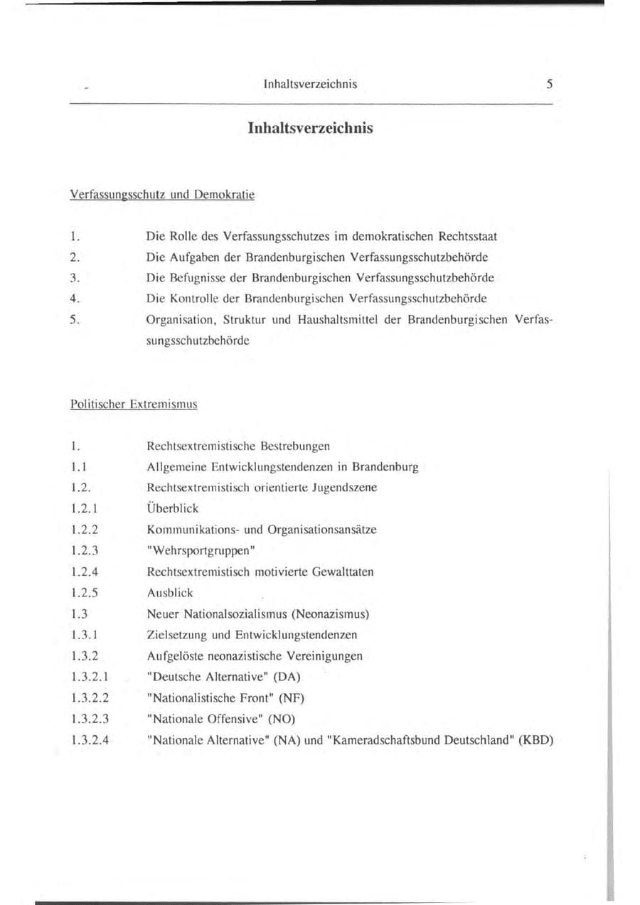Seite 6 des Verfassungsschutzbericht 1993 Brandenburg