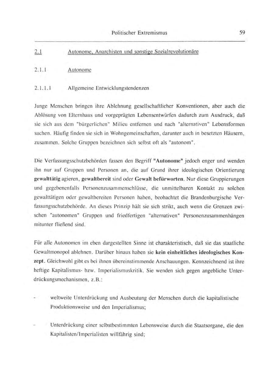Seite 60 des Verfassungsschutzbericht 1993 Brandenburg