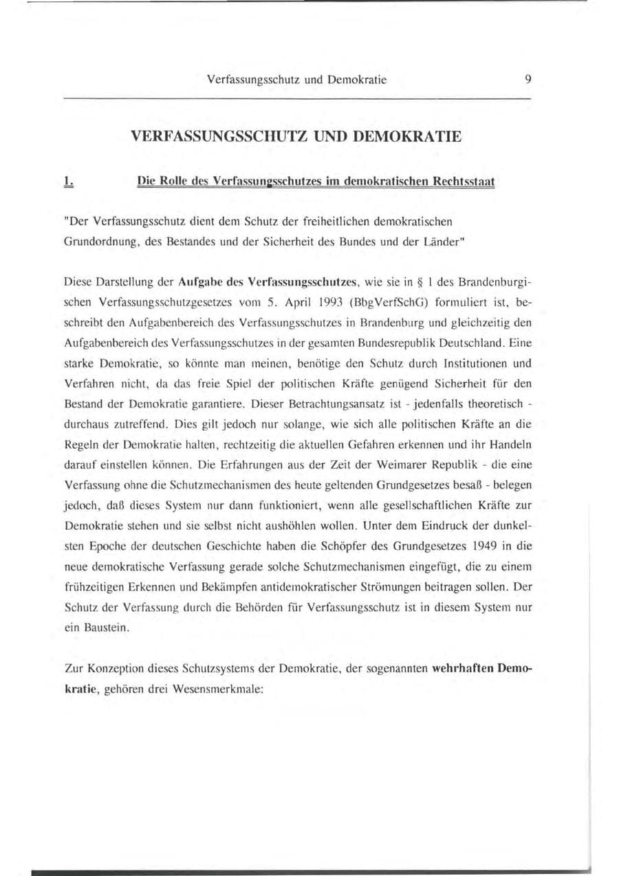 Seite 10 des Verfassungsschutzbericht 1993 Brandenburg