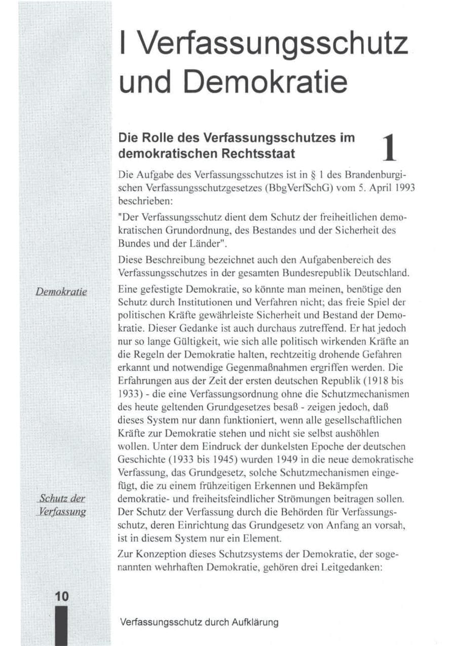 Seite 11 des Verfassungsschutzbericht 1994 Brandenburg