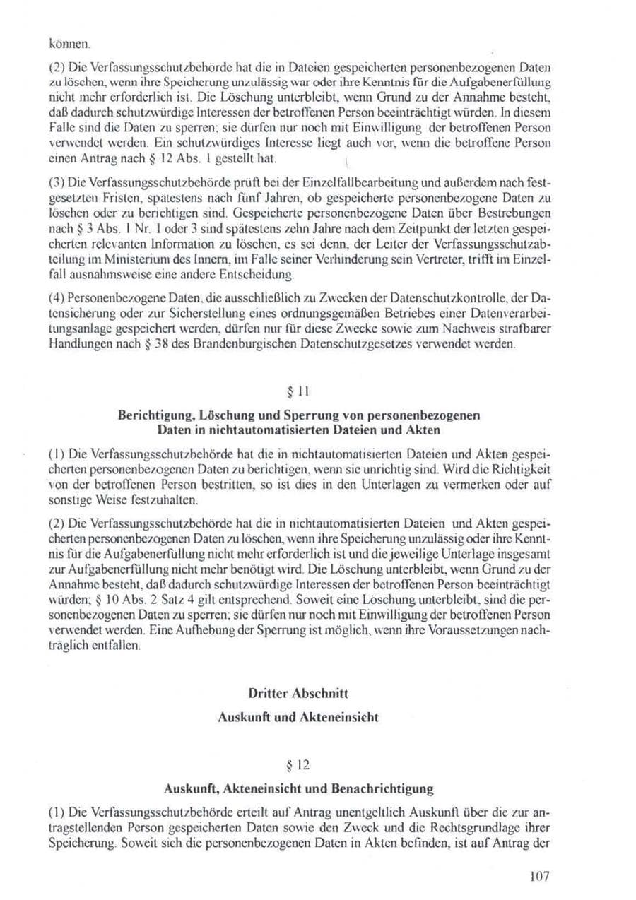 Seite 108 des Verfassungsschutzbericht 1994 Brandenburg
