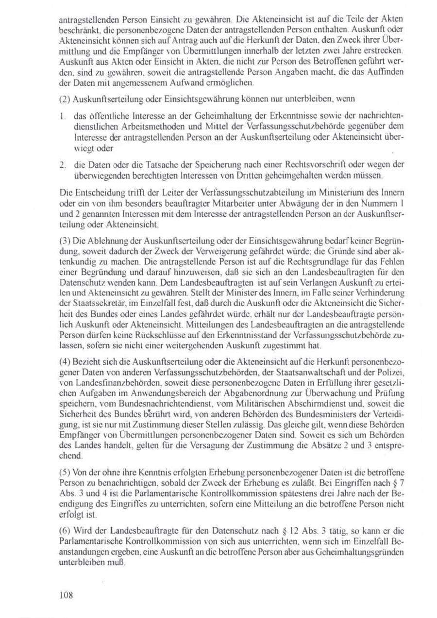 Seite 109 des Verfassungsschutzbericht 1994 Brandenburg